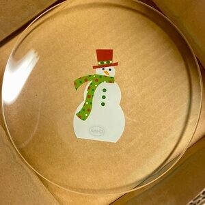 New Pampered Chef Snowman Appetizer Plates Set